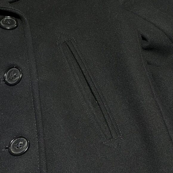 J‎ Crew Double Breasted Wool Blend Insulated Black Coat Women's Size Medium - Picture 3 of 16